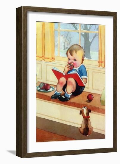 Good Book and a Bite of Apple-Mildred Plew Merryman-Framed Art Print