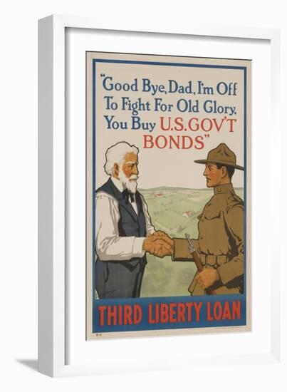 Good Bye Dad, I'm off to Fight for Old Glory, Buy US Government Bonds-David Pollack-Framed Giclee Print