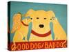 Good Dog Bad Dog Yellow-Stephen Huneck-Stretched Canvas