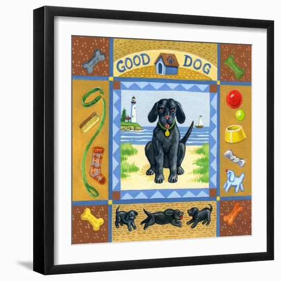 Good Dog Black Lab-Geraldine Aikman-Framed Giclee Print