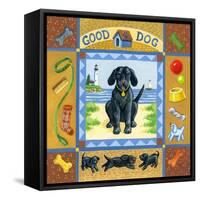 Good Dog Black Lab-Geraldine Aikman-Framed Stretched Canvas