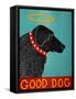 Good Dog Black-Stephen Huneck-Framed Stretched Canvas