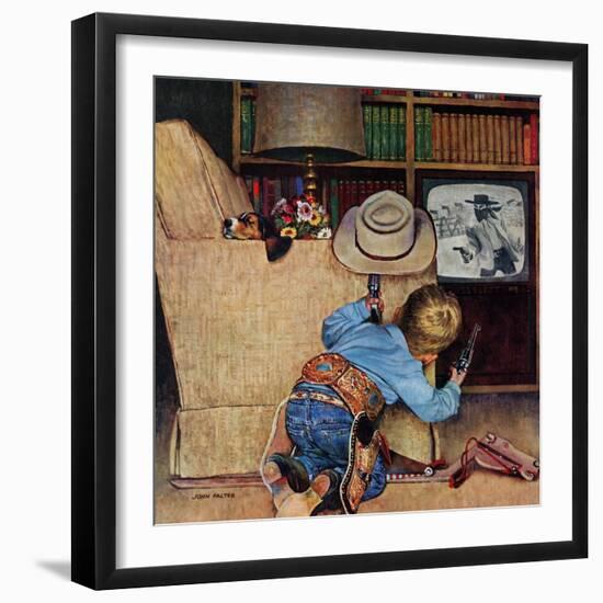 "Good Guys Wear White Hats", November 9, 1957-John Falter-Framed Giclee Print