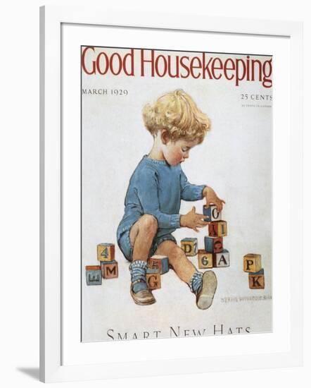 Good Housekeeping, March, 1929-null-Framed Art Print