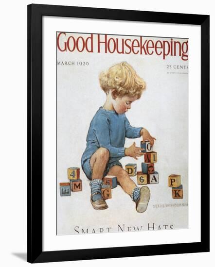 Good Housekeeping, March, 1929-null-Framed Art Print