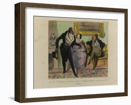 Good Lord! Sir, I Am Forced Toleave for the Country,Let My Wife Keep You Company-Honore Daumier-Framed Giclee Print