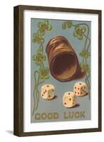 Good Luck, Dice and Cup-null-Framed Art Print