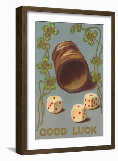 Good Luck, Dice and Cup-null-Framed Art Print