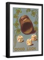 Good Luck, Dice and Cup-null-Framed Art Print