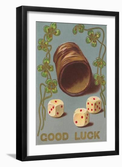 Good Luck, Dice and Cup-null-Framed Art Print