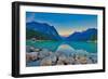 Good Mornig Lake Louise. {Panoramic View of the World Famous Lake Louise from Shore Line to Victori-Timothy Yue-Framed Photographic Print