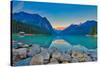Good Mornig Lake Louise. {Panoramic View of the World Famous Lake Louise from Shore Line to Victori-Timothy Yue-Stretched Canvas