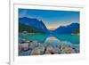 Good Mornig Lake Louise. {Panoramic View of the World Famous Lake Louise from Shore Line to Victori-Timothy Yue-Framed Photographic Print