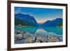 Good Mornig Lake Louise. {Panoramic View of the World Famous Lake Louise from Shore Line to Victori-Timothy Yue-Framed Photographic Print