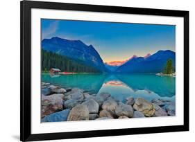 Good Mornig Lake Louise. {Panoramic View of the World Famous Lake Louise from Shore Line to Victori-Timothy Yue-Framed Photographic Print