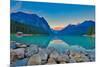 Good Mornig Lake Louise. {Panoramic View of the World Famous Lake Louise from Shore Line to Victori-Timothy Yue-Mounted Photographic Print