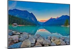 Good Mornig Lake Louise. {Panoramic View of the World Famous Lake Louise from Shore Line to Victori-Timothy Yue-Mounted Photographic Print