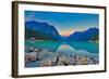 Good Mornig Lake Louise. {Panoramic View of the World Famous Lake Louise from Shore Line to Victori-Timothy Yue-Framed Photographic Print