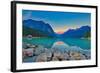 Good Mornig Lake Louise. {Panoramic View of the World Famous Lake Louise from Shore Line to Victori-Timothy Yue-Framed Photographic Print