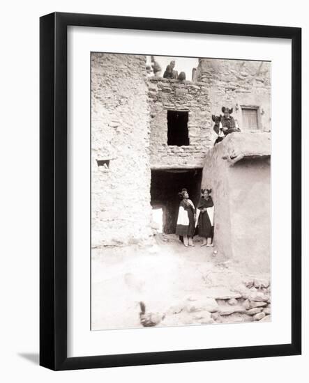 Good Morning, Hopi Indians, C.1906 (B/W Photo)-Edward Sheriff Curtis-Framed Giclee Print