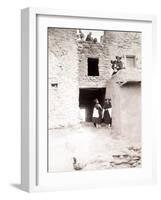 Good Morning, Hopi Indians, C.1906 (B/W Photo)-Edward Sheriff Curtis-Framed Giclee Print