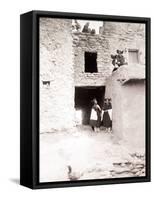 Good Morning, Hopi Indians, C.1906 (B/W Photo)-Edward Sheriff Curtis-Framed Stretched Canvas