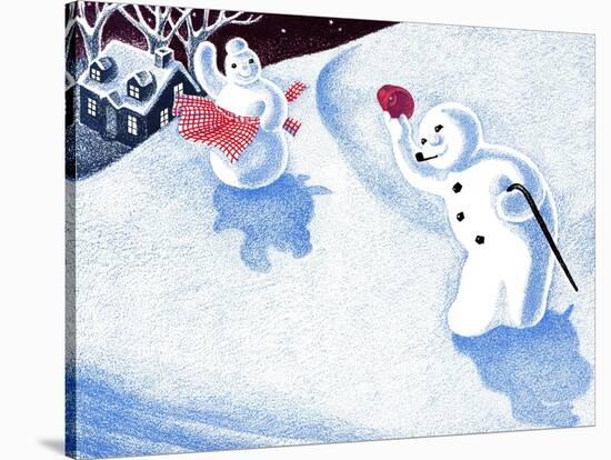 Good Morning Snowman - Jack & Jill-Beth Henninger-Stretched Canvas