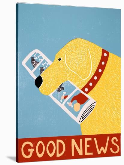 Good News Dog Yellow-Stephen Huneck-Stretched Canvas