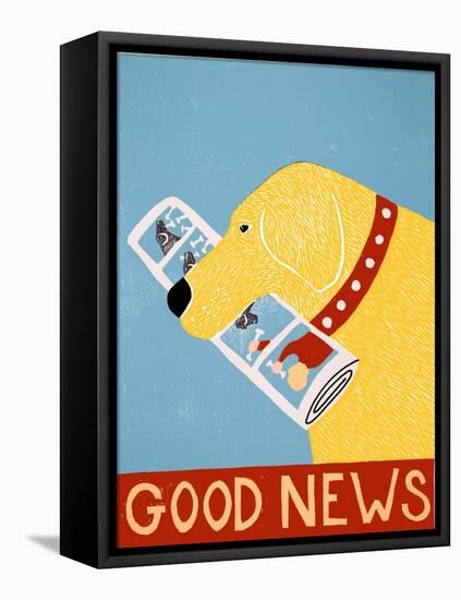 Good News Dog Yellow-Stephen Huneck-Framed Stretched Canvas