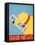 Good News Dog Yellow-Stephen Huneck-Framed Stretched Canvas