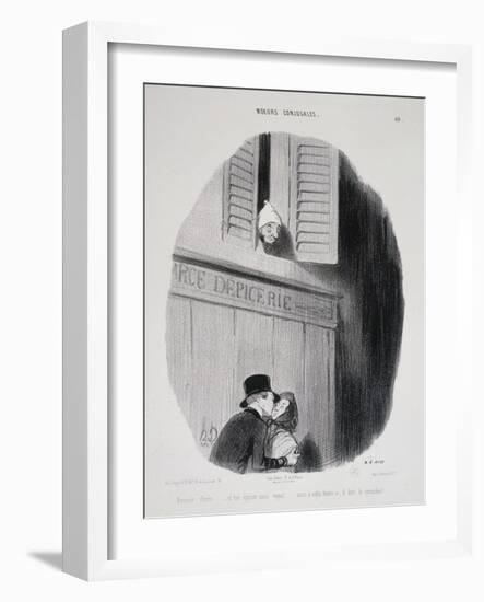 Good Night Darling... If Your Husband Could See Us!-Honore Daumier-Framed Giclee Print