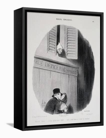 Good Night Darling... If Your Husband Could See Us!-Honore Daumier-Framed Stretched Canvas