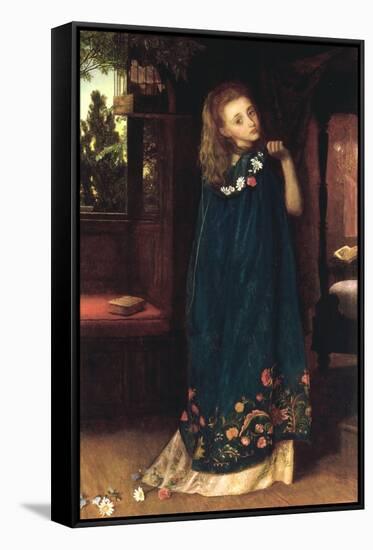 Good Night (Day's turn is over/Now arrives the Night's - Robert Browning)-Arthur Hughes-Framed Stretched Canvas