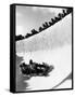 Good of Cresta Run, Bobsled Run, Coasting around Sunny Bend as People Peer from Above the Track-Alfred Eisenstaedt-Framed Stretched Canvas