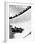 Good of Cresta Run, Bobsled Run, Coasting around Sunny Bend as People Peer from Above the Track-Alfred Eisenstaedt-Framed Photographic Print