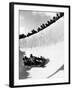 Good of Cresta Run, Bobsled Run, Coasting around Sunny Bend as People Peer from Above the Track-Alfred Eisenstaedt-Framed Photographic Print