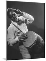 Good of Jungle Type Drum Being Played by Drummer of Dizzy Gillespie's Band-Allan Grant-Mounted Photographic Print