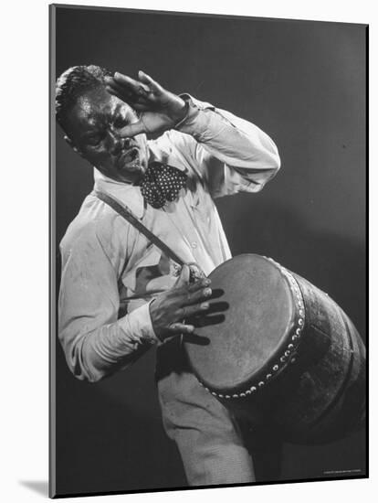 Good of Jungle Type Drum Being Played by Drummer of Dizzy Gillespie's Band-Allan Grant-Mounted Photographic Print