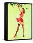 Good Pickin's Pin-Up c1940s-Art Frahm-Framed Stretched Canvas
