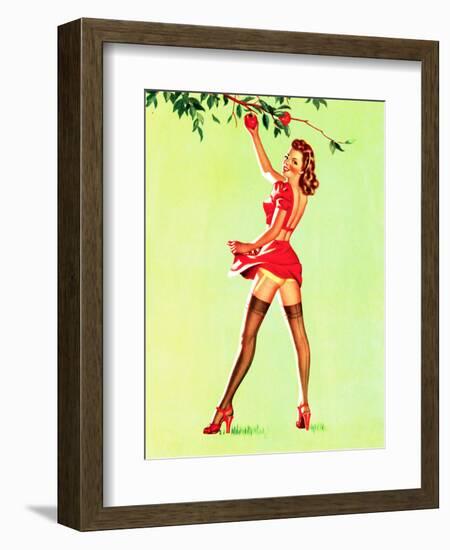 Good Pickin's Pin-Up c1940s-Art Frahm-Framed Art Print