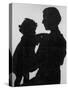 Good Silhouette of a Mother and Child-null-Stretched Canvas