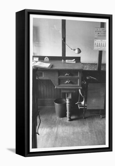 Good Still Life of Old Fashioned Desk Still in Use in Law Offices, Banks, and Commercial Firms-Walker Evans-Framed Stretched Canvas