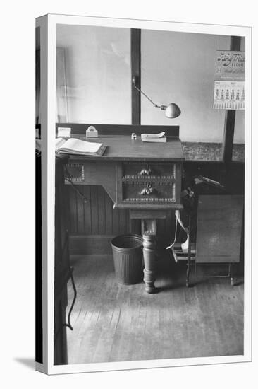 Good Still Life of Old Fashioned Desk Still in Use in Law Offices, Banks, and Commercial Firms-Walker Evans-Stretched Canvas