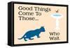 Good Things Come-Cat is Good-Framed Stretched Canvas