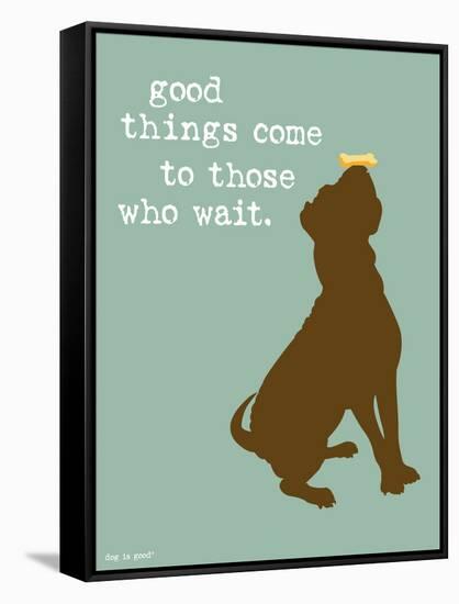 Good Things-Dog is Good-Framed Stretched Canvas