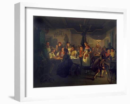 Good Time During an Evening in a Bavarian Inn, 1861-Moritz Von Schwind-Framed Giclee Print