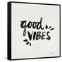 Good Vibes - Black Ink-Cat Coquillette-Framed Stretched Canvas