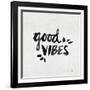 Good Vibes - Black Ink-Cat Coquillette-Framed Giclee Print