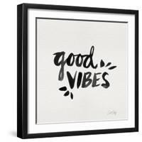 Good Vibes - Black Ink-Cat Coquillette-Framed Giclee Print