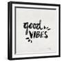 Good Vibes - Black Ink-Cat Coquillette-Framed Giclee Print